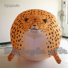 groothandel Leuke opblaasbare dikke luipaard 1,8 m hoogte opblazen cartoon diermodel ballon voor pretpark en winkelcentrum thema decoratie