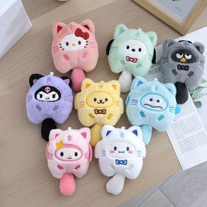 En gros mignon mini kuromi en peluche sac à dos clés en peluche de trousseau en peluche poupée