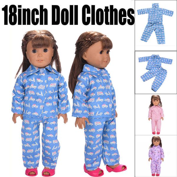 Venta al por mayor, lindos pijamas, camisón, ropa para muñecas American Girl de 18 pulgadas, accesorios de ropa para muñecas