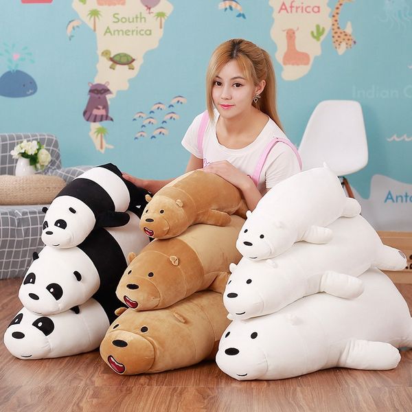 Peluche Panda marron ours polaire mignon, jouet pour enfants, compagnon de jeu, cadeau de vacances, oreiller de canapé, vente en gros