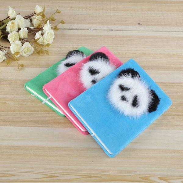 En gros Mignon Panda style Cahiers En Peluche A5 bloc-notes Portable Journal De Voyage Planificateur Bloc-Notes Papeterie École Journal Hiver pour Fille Cadeau