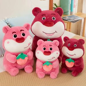 Jouet en peluche ours rose rouge mignon, jeu pour enfants, compagnon de jeu, cadeau de vacances, poupée, prix de machine, vente en gros