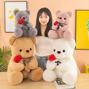 Ours en peluche rose mignon, jouets en peluche, cadeau de saint-valentin, décoration de salle, vente en gros