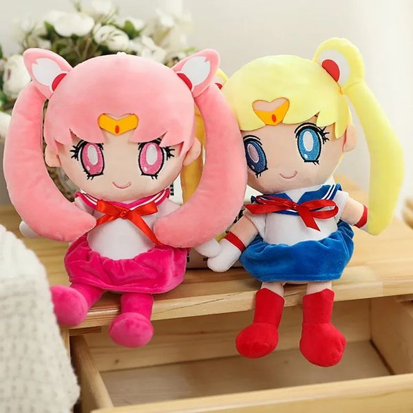 Gros mignon Sailor Moon jouets en peluche jeux pour enfants camarades de jeu cadeaux de vacances décoration de chambre prix de machine à griffes cadeaux d'anniversaire de Noël pour enfants