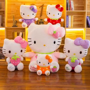 Groothandel schattige Strawberry Cat Plush Toy Kids Game Playmate Holiday Gift Claw Machine Prijzen 40cm2024