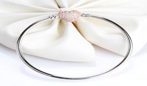 Groothandel-CZ Diamond Bangle armband set originele doos voor 925 Sterling Silver Women Wedding armbanden sieraden Accessories2590649