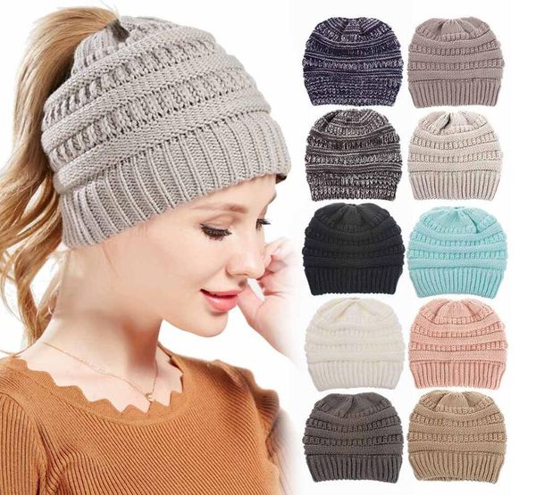 Gros-d automne style chaud hommes et femmes avec le même chapeau laine de couleur pure tricot chapeau thermique méthode d'usure multifonctionnelle sports occasionnels