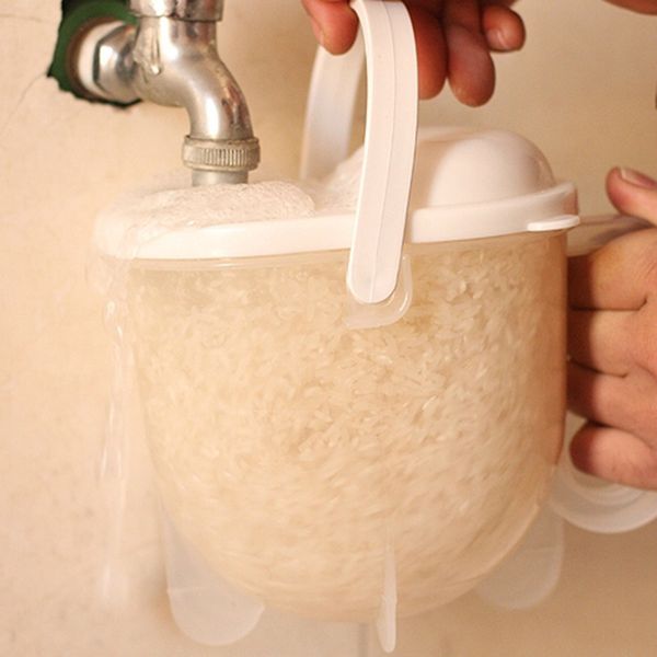 Vente en gros - DAY DAY FUN 2017 Outils de cuisine Nouveau nettoyage en plastique Tamis à haricots de riz Un nettoyant à riz mains libres peut être utilisé pour laver le riz, le soja