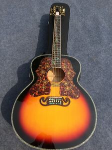 Groothandel delixe vintage sunburst kleur 43 inchjumbo akoestische gitaar gratis