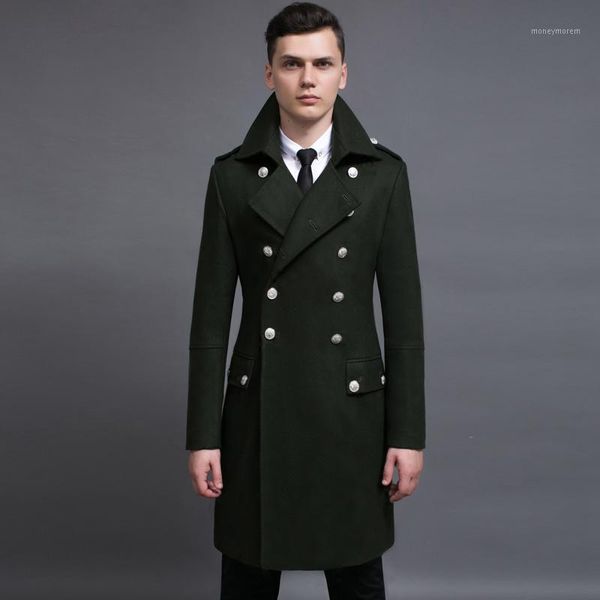 MEJORAS DE LANA DE HOMBRES Venta al por mayor- Diseño para hombre Abrigos y chaquetas S-6XL Oversizados de gran tamaño Hombres grandes Capa de lana verde Alemania Army Navy Pea 1