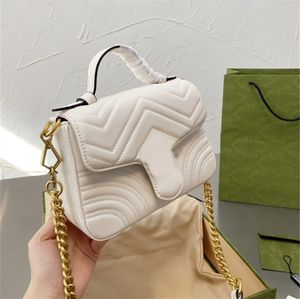 Groothandel designer tas luxe rugzakken voor dames stijl marmont 2022 schoudertassen vrouwen gouden ketting kruis lichaam PU lederen handtassen portemonnee vrouw