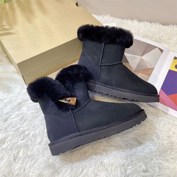 Venta al por mayor Botas de diseñador para mujer Australia Bota de nieve clásica Zapatillas de moda para mujer Ultra Mini Botines de plataforma Invierno Gamuza Lana Señoras Botas de tobillo de piel cálida