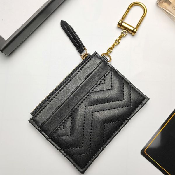 Hauteur de cartes de créateur de gros marque Multifinection Clai-Key Chain Zipper Coin Purse Embrayage Portefeuille Fashion Unisexe Sac Business Cardhol 210r