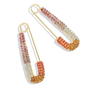 Groothandel-ontwerper overdreven schattige mooie unieke vintage cool paperclip pin diamant strass kristal oorknopjes voor vrouwen meisjes