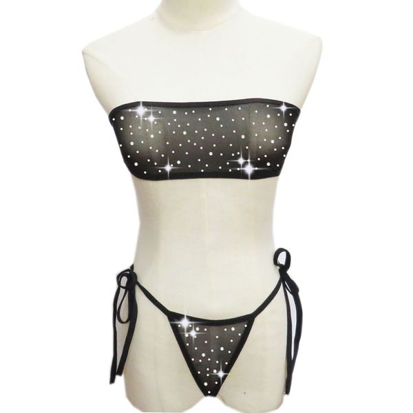 Diseñador al por mayor Exótico stripper stripper stripper ropa stripper sets sexy bikini sets lencería de diamantes de imitación mujeres