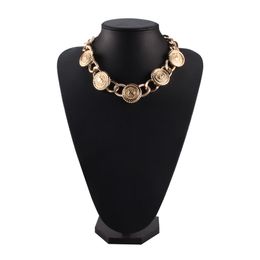 Wholesale-designer Luxe Overdreven Geometrie Multi Metalen Cirkels Kraag Choker Verklaring Ketting voor Vrouw Meisjes