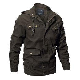 Groothandel Designer Mannen Militaire Pilot Jassen Bomber Katoenen Jas Tactische Leger Hooded Jas Mannelijke Luchtmacht Vlucht Jas Plus Size M