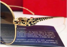 Gros-designer lunettes de soleil pilote lunettes de soleil grand cadre bling animal logo jambes T8200991 france designer léopard style rétro plaqué or
