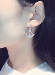 Gros-designer doux diamant zircon super scintillant goutte goutte lustre boucle d'oreille pour femme filles