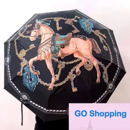 Parapluies de styliste de luxe automatique pour femmes et hommes, pare-soleil pliable, Protection Uv, qualité supérieure, vente en gros