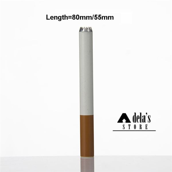 Digger W / O Sparkle 80 mm 55 mm Forma de cigarrillo Filtro de tubo Color Tabaco Limpiador de hierbas One Hitter Bat Pipas para fumar Portátil DHL