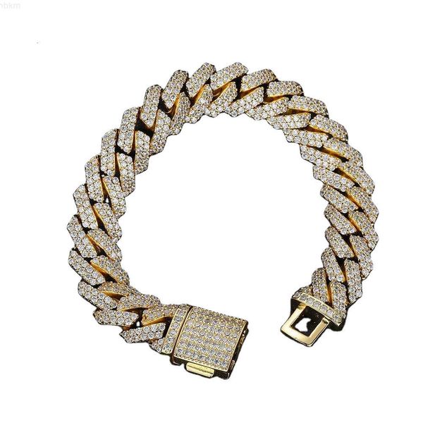 Accessoires Hip Hop en diamant, vente en gros, 10 12 14 15 20 Mm, bijoux scintillants, achat en vrac, chaînes complètes en diamant, Bracelet