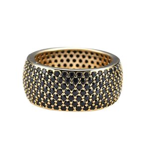 Groothandel - Diamanten ringen voor mannen Western Luxury Ring met Side Stones Real Vergulde Koper Zirkons Sieraden Gift voor BF Gratis verzending