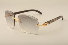 Gafas de sol de moda de lujo directas al por mayor 3524014 natural blackpattern cuerno gafas de sol de alta gama lentes de grabado, personalizado privado, nombre tallado