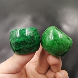 Groothandel Direct Selling 18mm-23mm Dry Blue Iron Dragon Raw Jade Jade Gebogen Vinger Mannen Grote Zon Groene Ring