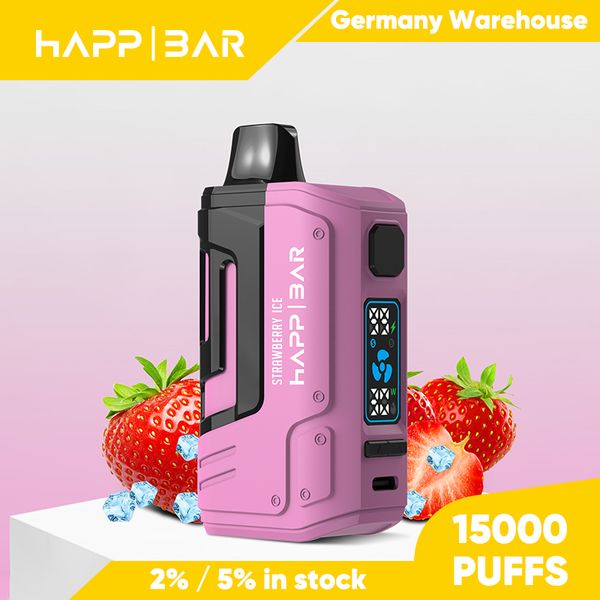 Vape en gros vape électronique Crystal Crystal 15000 Puffes Vapes Rechargeable Prix d'usine Énorme puissance Vap