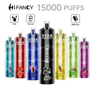 Vape jetable en gros 12000 avec batterie 650 Mah 20 ml de liquide Accepter la cigarette électronique OEM personnalisée Vaporizador E-Cigs Hifancy 15000 16000 bouffées