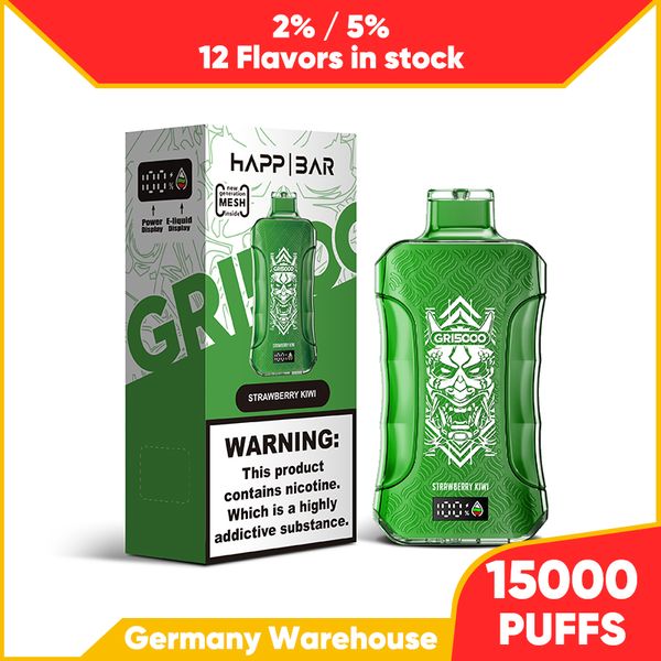 Venta al por mayor Vape desechable Puff 9k 10k 15k Cigarrillo electrónico 9000 Puffs con batería de 650 mah Pantalla Eliquid Almacén de Alemania Envío rápido