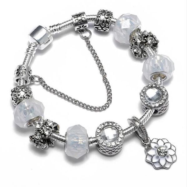 Venta al por mayor- DIY Crystal Beads Charm Bracelets Accesorios de joyería de moda europea y americana Pulsera de cuentas para mujer en venta 5 colores