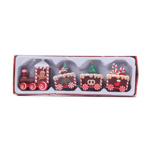 Kerst Groothandel Diy Nieuw houten vakantie Gift Groen Wit Red Wheel Train Sneeuwvlok Paint Decorations Furniture Ornament