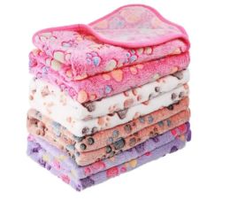 wholesale couverture pour chien couvertures pour animaux de compagnie motif d'empreinte de patte couverture pour chat polaire extra douceur moelleux léger lavable NOUVEAU FY3417