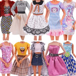 Groothandel poppenkleding Barbies kleding kleding mode -outfit shirt casual slijtage rok voor Earth American Girl Accessories