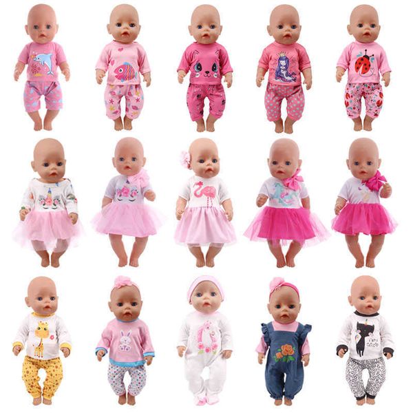 Vêtements de poupée en gros Vêtements Licorne Kitty Dress Fit 18 pouces 43 CM Reborn New Born Baby American Girl Diy Toy