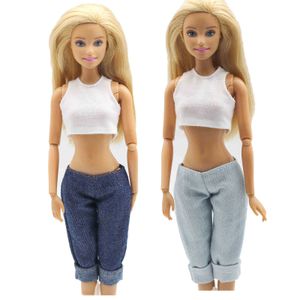 Accessoires de vêtements de poupée en gros Jeans sans manches Costume New Born Baby 30Cm Mix 5 Sets