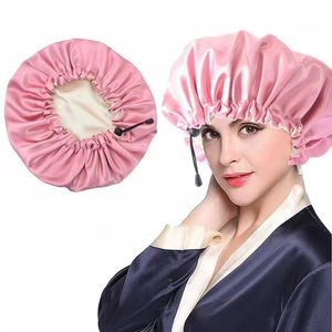 Gros bonnet de nuit de haute qualité à double couche bonnets de douche réutilisables pour femmes réglables bateau rapide