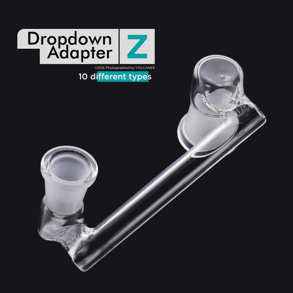 Adaptador de vidrio desplegable para cachimbas 10 mm 14 mm 18 mm con boca de molienda hembra macho Junta transparente Pedido mínimo 1 pieza