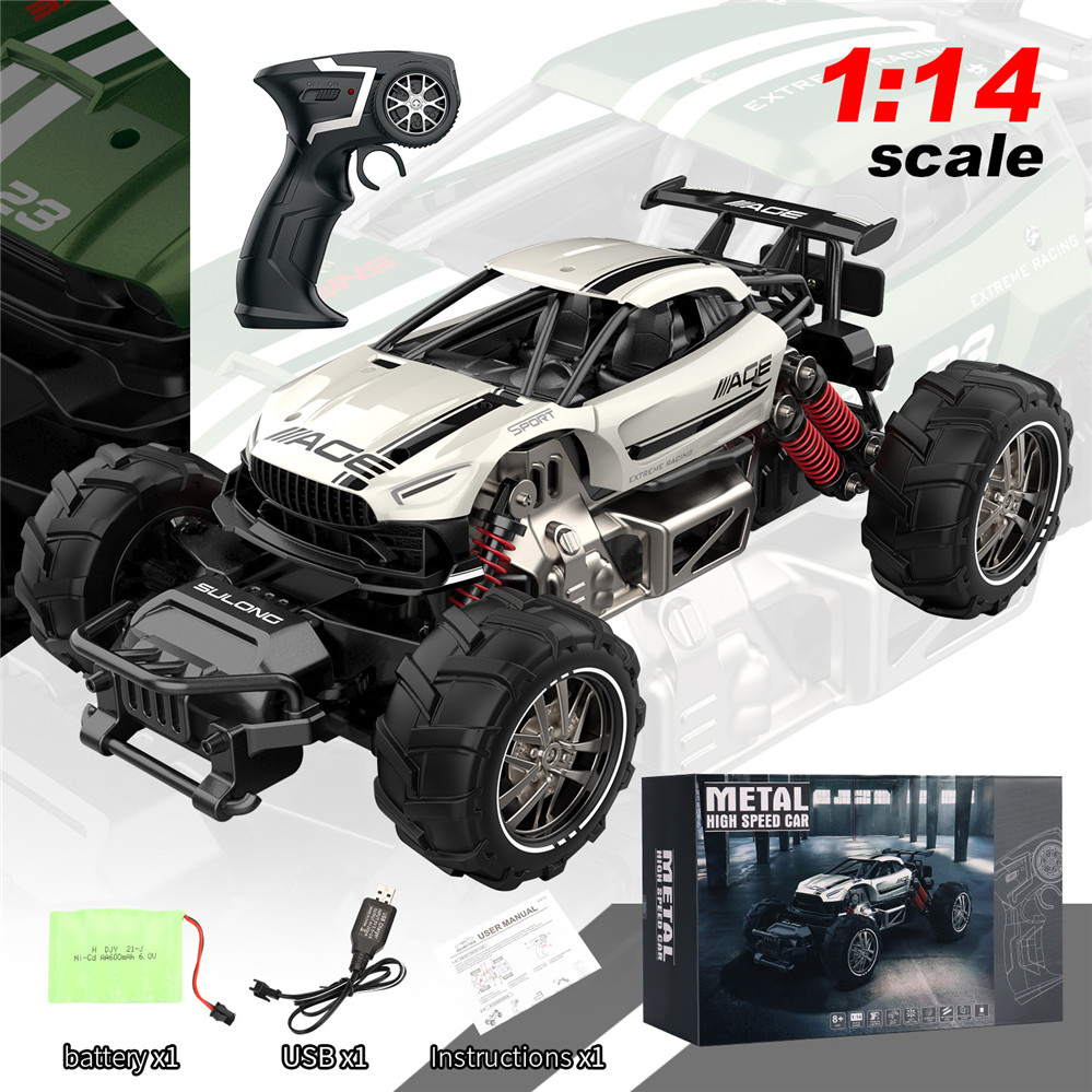 Wholesale dual battery rc four-wheel drive remote control car mountain off-road climbing 1:14 alloy high-speed car racing racing youth gift toys