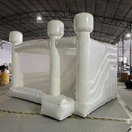 wholesale Castillo de rebote blanco inflable comercial de PVC duradero con tobogán Combo Casa de salto Tienda de campaña castillo inflable puente incluido