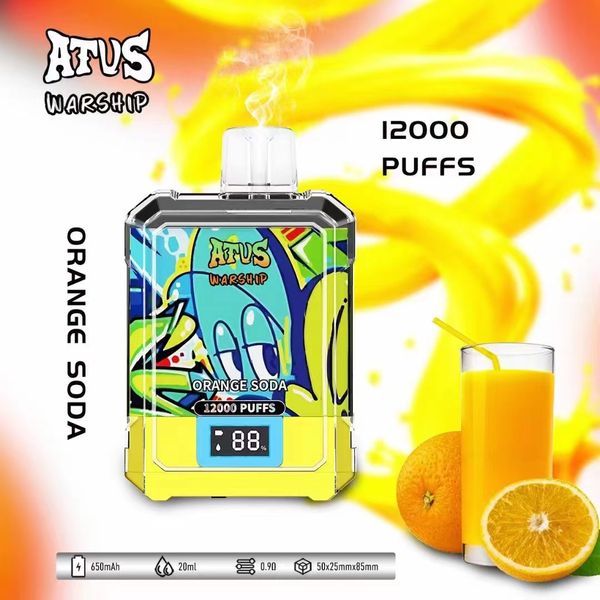 Vente en gros E-Cigarette Jetable Puff Vape Pen Vaporisateur Atvs Warship Degital Box Digital 12000 / 12K Puffs 16 Saveur Liquide Pré-Rempli Pod Vape