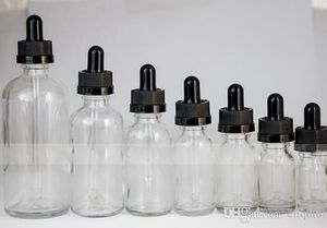 Groothandel e vloeibare cosmetische verpakking flessen 5ml 10 ml 15 ml 20 ml 30 ml 50 ml 100 ml heldere glazen druppelfles met pipet voor essence druppelaar