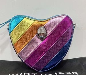 Sac à tête d'aigle en gros UK Kurt Geiger, sac à bandoulière à une épaule, combinaison arc-en-ciel en cuir, haute apparence, marée