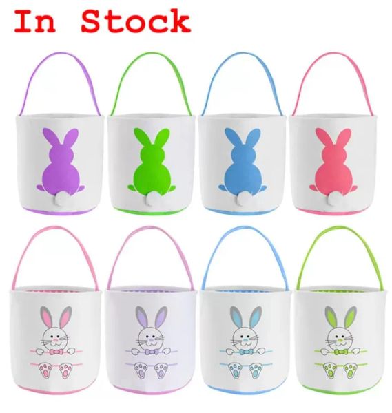 Gros panier de Pâques festif mignon lapin oreille seau créatif bonbons cadeau sac Pâques lapin oeuf fourre-tout sacs avec queue de lapin 27 styles 1207