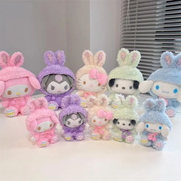 Juguetes de peluche japoneses de 15/30cm, conejo cambiado de Pascua, Curomi Melody Yugui, muñeco de peluche de perro, muñeco colgante, adorno