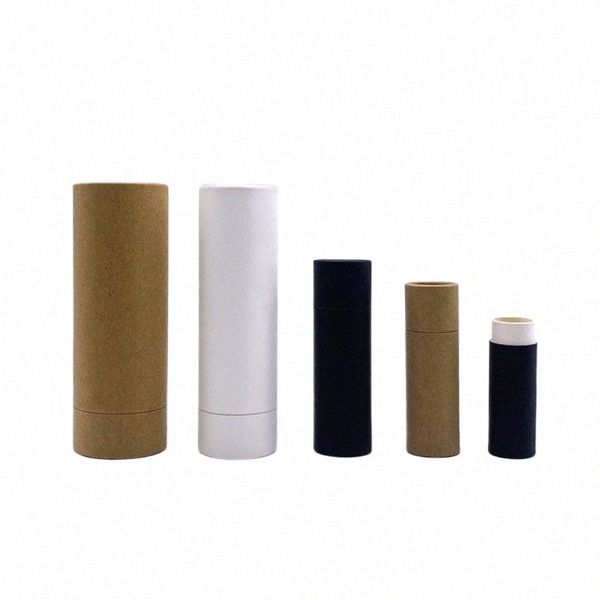 wholesale Tubes de papier kraft écologiques Push Up Carton biodégradable Baume à lèvres cosmétique Déodorant Ctainer Tube Emballage a4Xe #