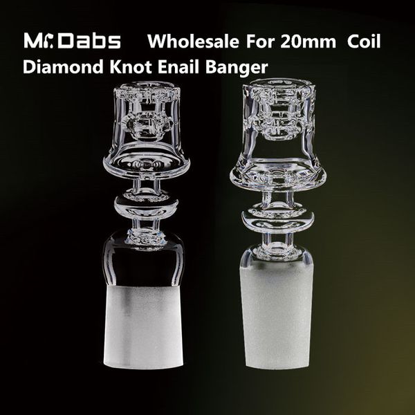 Mr Dabs DHL Electric Diamond Nudo Cuarzo Clavo Enail Double Frosted Joint para 20mm Bobina de calentamiento