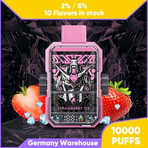 Groothandel elektronische sigaret 10000 Puffs Grote Vaporizer Wegwerp VAPE E-CIGARETTE MASH MEIL LED LAMT Oplaadbare batterij 2% 5%